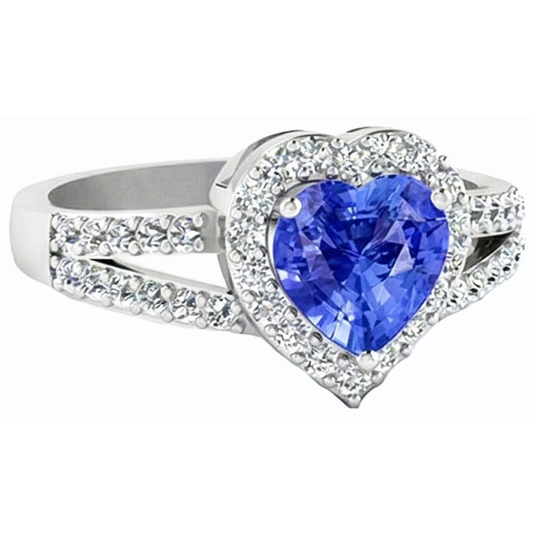 Bague De Fiançailles Saphir Bleu Clair