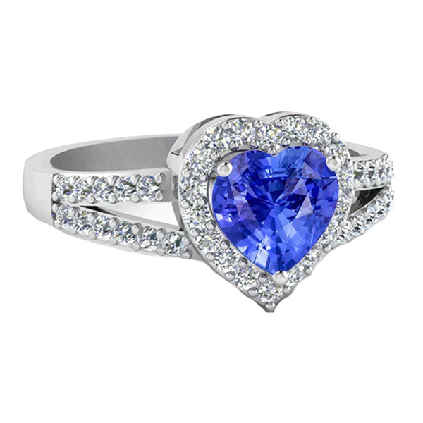 Bague De Fiançailles Saphir Bleu Clair