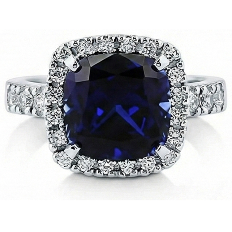 Bague De Fiançailles Saphir Coussin 4 Carats