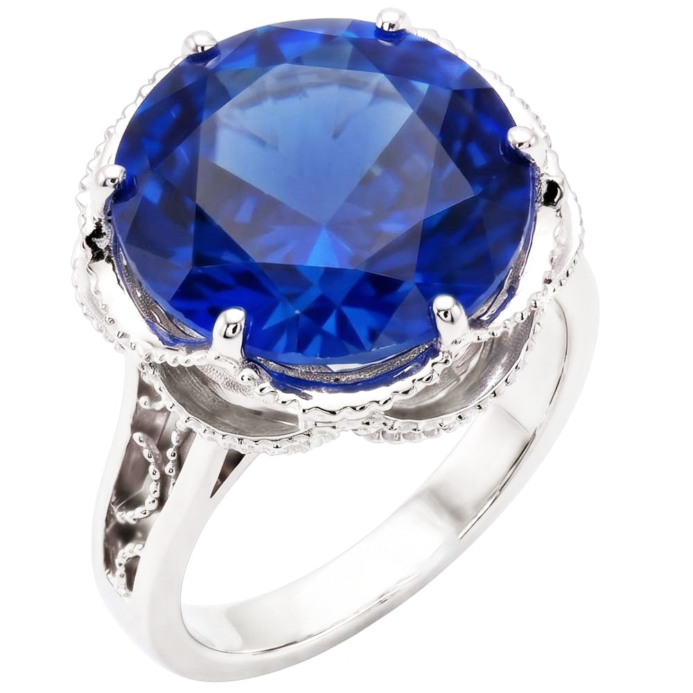 Bague De Fiançailles Saphir Millegrain 8 Carats