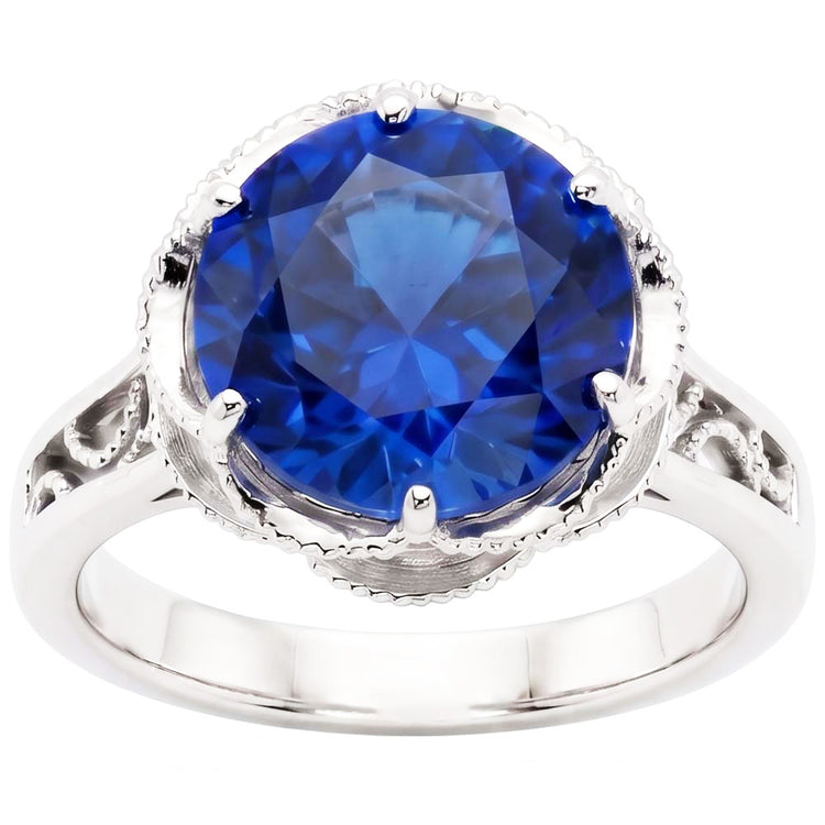 Bague De Fiançailles Saphir Millegrain 8 Carats