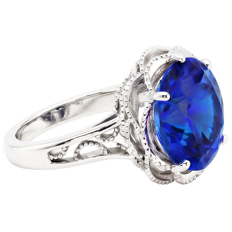 Bague De Fiançailles Saphir Millegrain 8 Carats