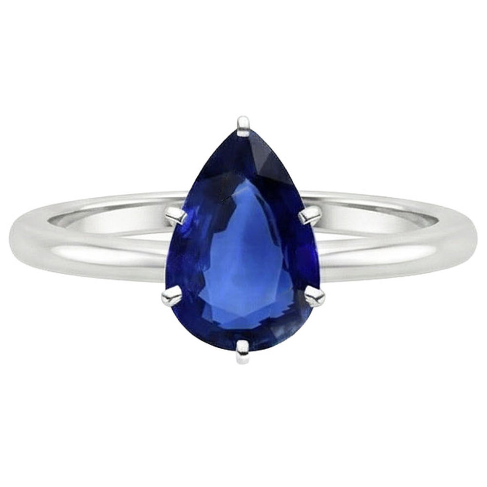 naturel oval saphir 4carats bague vue de profil
