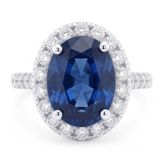 Bague De Fiançailles Saphir Ovale Pour Femme
