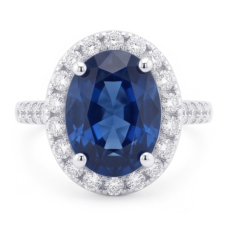 Bague De Fiançailles Saphir Ovale Pour Femme