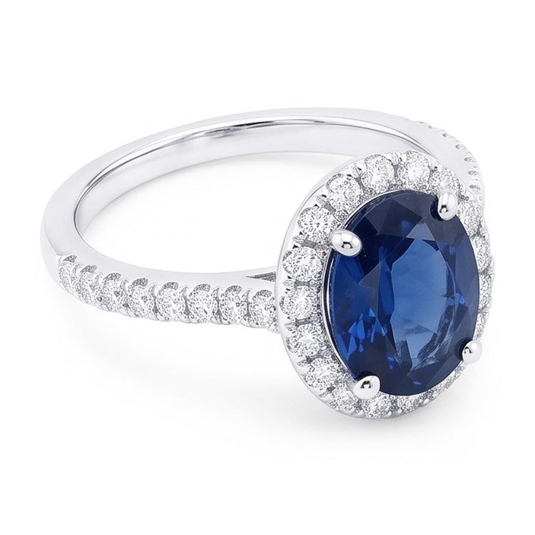 Bague De Fiançailles Saphir Ovale Pour Femme