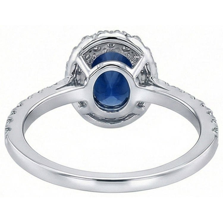 Bague De Fiançailles Saphir Ovale Pour Femme