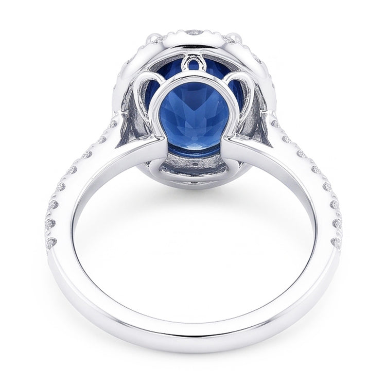 Bague De Fiançailles Saphir Ovale Pour Femme