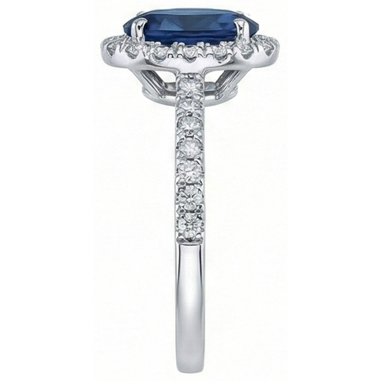 Bague De Fiançailles Saphir Ovale Pour Femme
