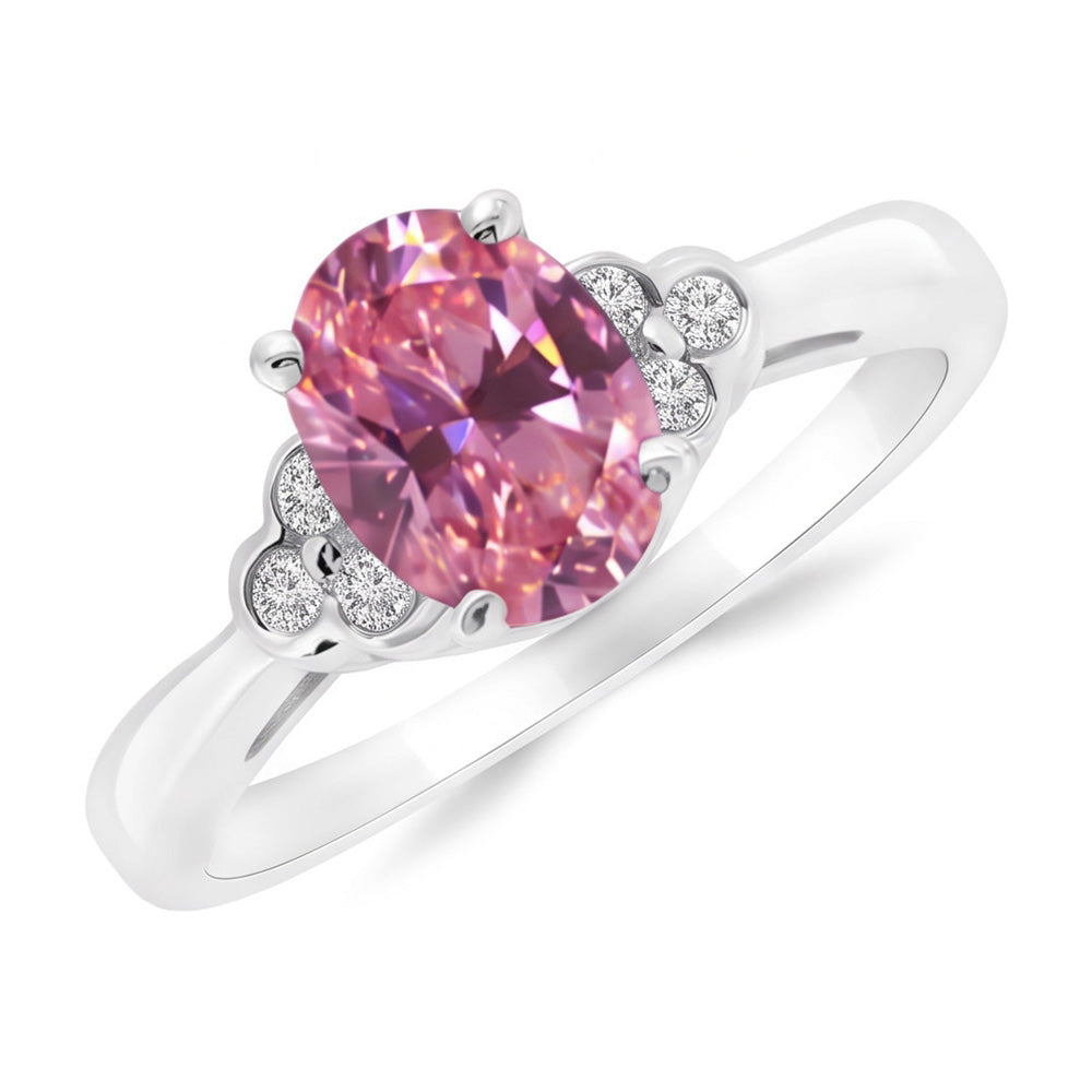 Bague De Fiançailles Saphir Ovale Rose
