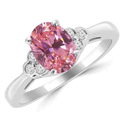 Bague De Fiançailles Saphir Ovale Rose