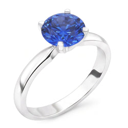 Bague De Fiançailles Saphir Rond 2 Carats
