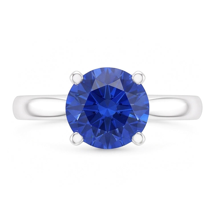 Bague De Fiançailles Saphir Rond 2 Carats