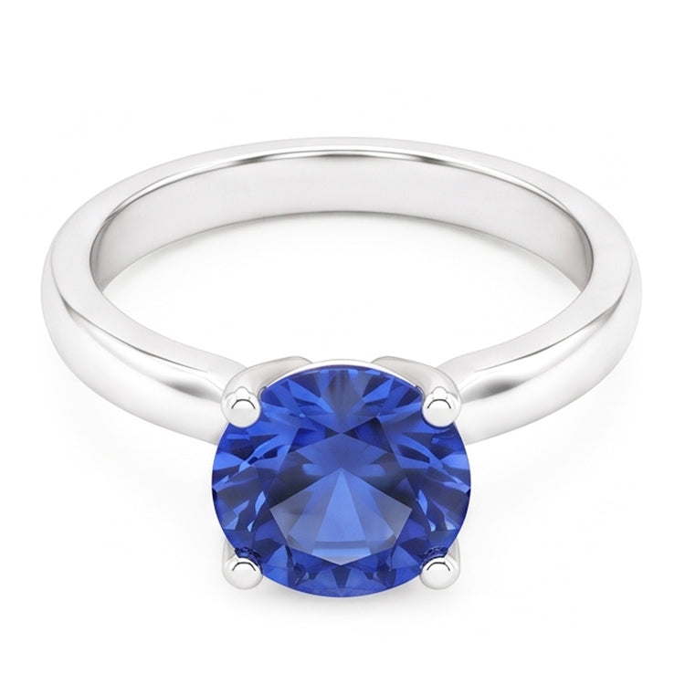 Bague De Fiançailles Saphir Rond 2 Carats