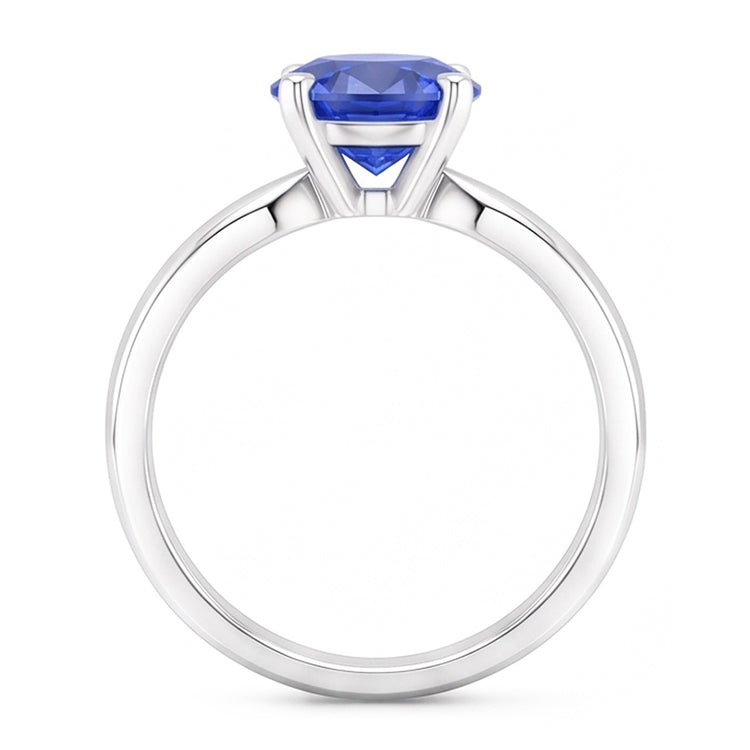 Bague De Fiançailles Saphir Rond 2 Carats