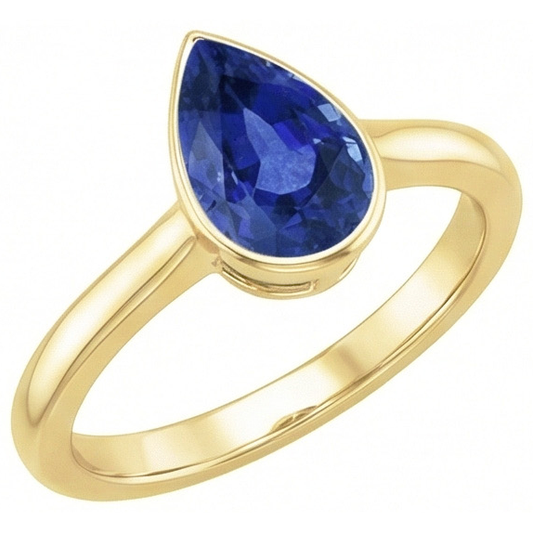 Bague De Fiançailles Saphir Serti Clos 3 Carats