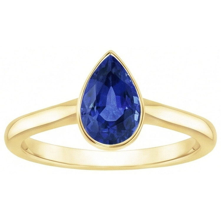 Bague De Fiançailles Saphir Serti Clos 3 Carats