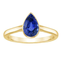 Bague De Fiançailles Saphir Serti Clos 3 Carats