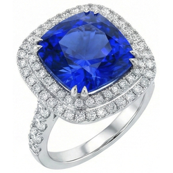 Bague De Fiançailles Saphir Taille Coussin
