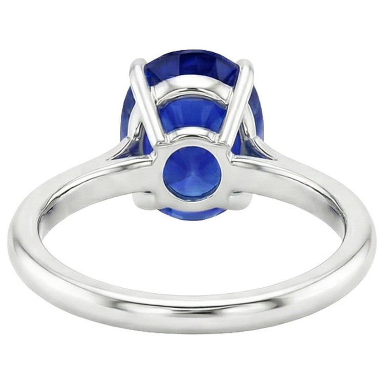 Bague De Fiançailles Saphir Taille Ovale 4 Carats
