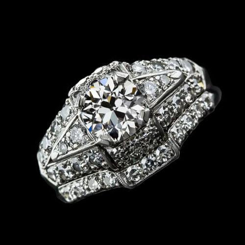 Bague De Fiançailles Sertie De Naturel Diamants Ronds Taille Ancienne Tige Fendue 4.25 Carats