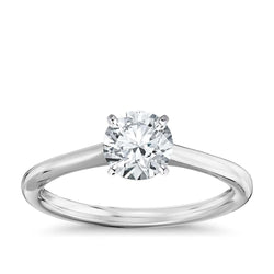 Bague De Fiançailles Solitaire 1 Carat Naturel Diamant Or Blanc 14K