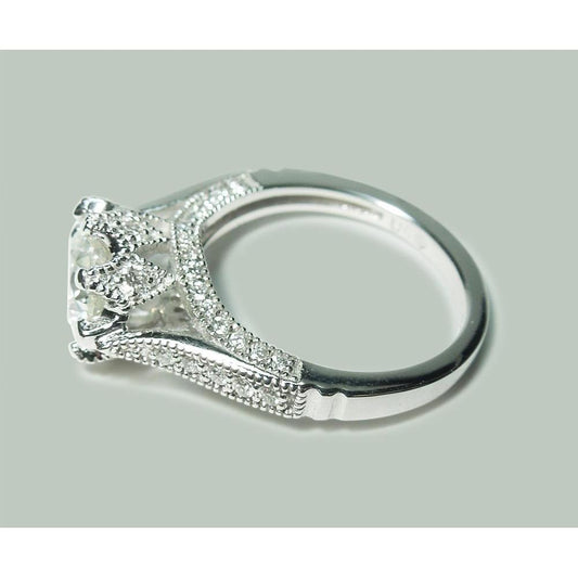 Bague De Fiançailles Solitaire Avec Naturel Diamants De 2.76 Carats En Or Blanc