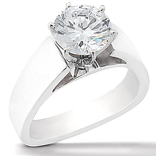 Bague De Fiançailles Solitaire Avec Réel Diamant Taille Ronde 1,51 Carat