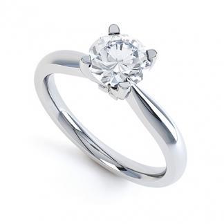 Bague De Fiançailles Solitaire Avec Réel Diamants Ronds De 2.25 Cts En Or Blanc 14K