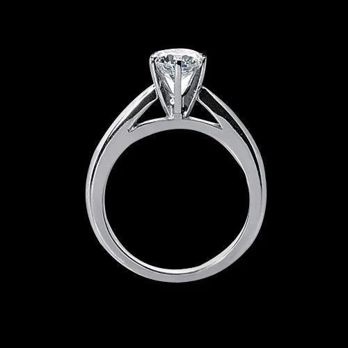 Bague De Fiançailles Solitaire Avec Réel Diamants Sertis Cathédrale 1 Carat
