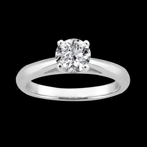 Bague De Fiançailles Solitaire Avec Réel Diamants Sertis Cathédrale 1 Carat
