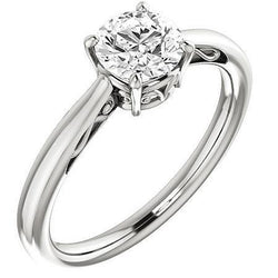 Bague De Fiançailles Solitaire Avec Véritable Diamants Ronds En Filigrane De 1 Carat