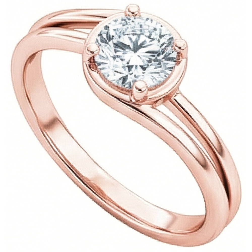 naturel round diamant 1.75carats bague angle de côté