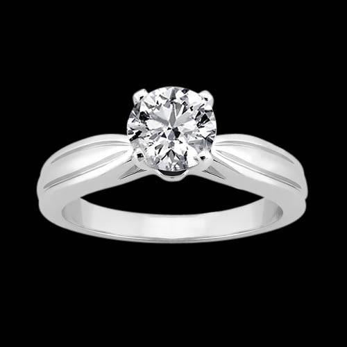 Bague De Fiançailles Solitaire Naturel Diamant 2.50 Carats Or Blanc 14K