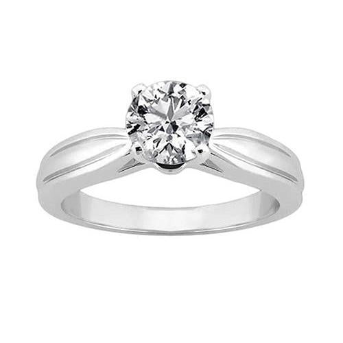 Bague De Fiançailles Solitaire Naturel Diamant 2.50 Carats Or Blanc 14K