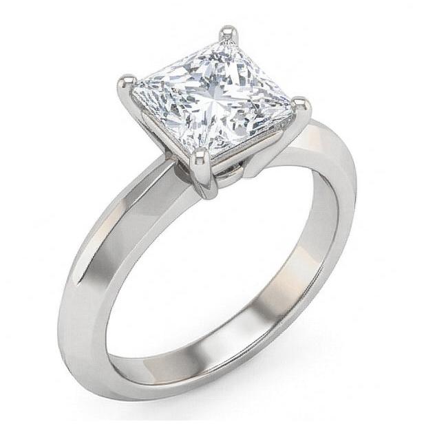 Bague De Fiançailles Solitaire Naturel Diamant Naturels Extraits des Mines ( et non cultivés en laboratoire ) 0.75 Ct. Bijoux Or Blanc