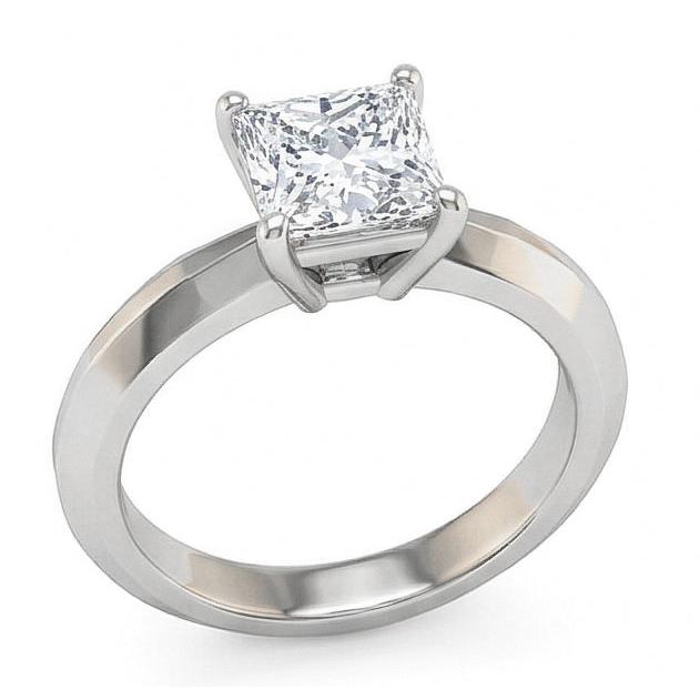 Bague De Fiançailles Solitaire Naturel Diamant Naturels Extraits des Mines ( et non cultivés en laboratoire ) 0.75 Ct. Bijoux Or Blanc