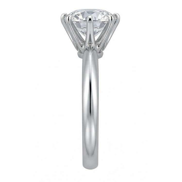 Bague De Fiançailles Solitaire Naturel Diamant Naturels Extraits des Mines ( et non cultivés en laboratoire ) Rond 1 Carat En Or Blanc 14K