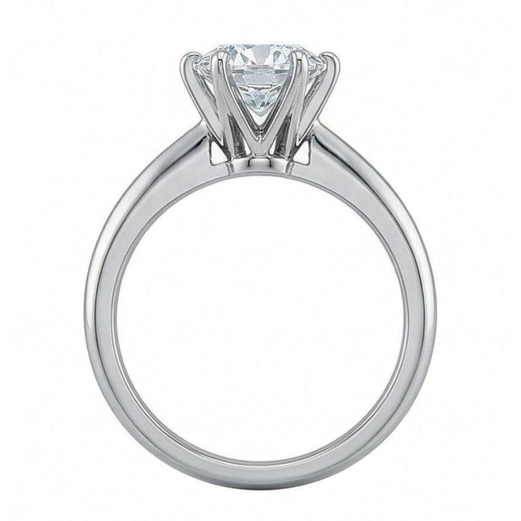 Bague De Fiançailles Solitaire Naturel Diamant Naturels Extraits des Mines ( et non cultivés en laboratoire ) Rond 1 Carat En Or Blanc 14K