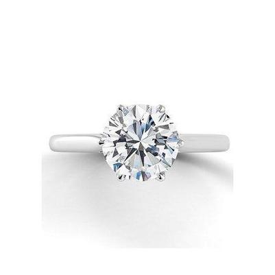 Bague De Fiançailles Solitaire Naturel Diamant Rond 2.50 Ct