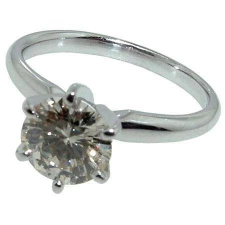 Bague De Fiançailles Solitaire Réel Diamant 1.25 Carat Or Blanc 14K