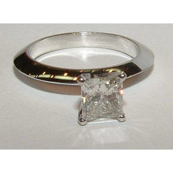 Bague De Fiançailles Solitaire Réel Diamant 1.51 Carat Or Blanc