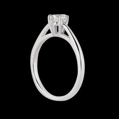 Bague De Fiançailles Solitaire Réel Diamant 3 Carats Or Blanc 14K