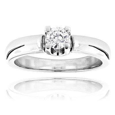 Bague De Fiançailles Solitaire Réel Diamant Coupe Ronde 1 Carat