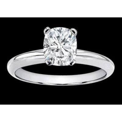 Bague De Fiançailles Solitaire Réel Diamant Coussin 1 Carat