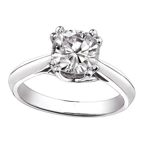 Bague De Fiançailles Solitaire Réel Diamant Coussin 1 Carat