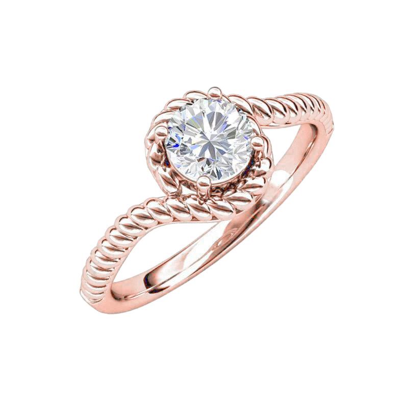 Bague De Fiançailles Solitaire Réel Diamant Or Rose 1.75 Carat