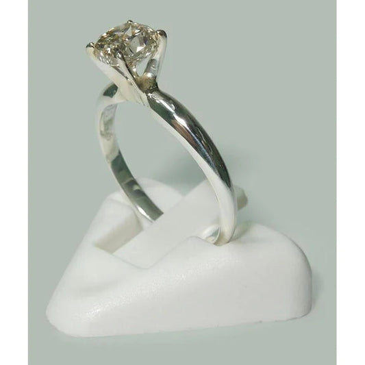 Bague De Fiançailles Solitaire Réel Diamant Radiant 1.50 Carat Or Blanc 14K