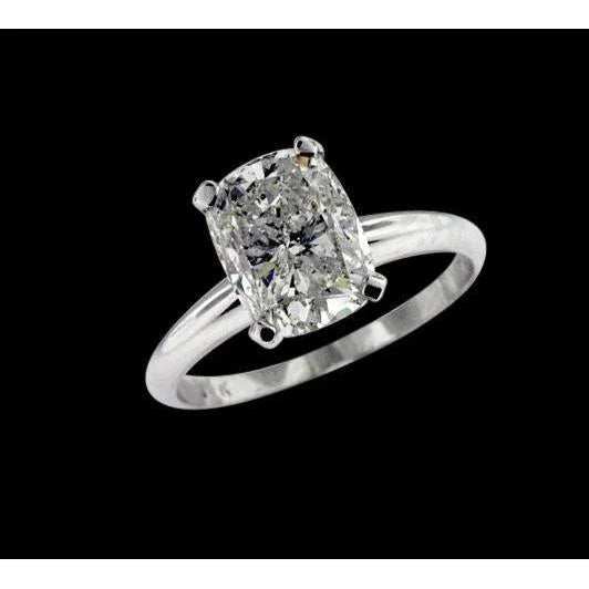 Bague De Fiançailles Solitaire Réel Diamant Radiant 2 Carats