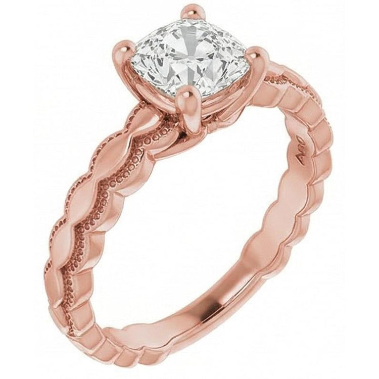 Bague De Fiançailles Solitaire Taille Ancienne Coussin Véritable Diamant 2.50 Carats